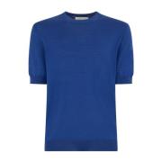 Ballantyne Silke Bomull T-Shirt Elegant Design Regular Fit Blue, Herr