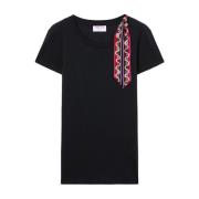 Emilio Pucci Svart Jersey T-shirt med Iride Print Black, Dam