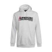 Kawasaki Retro Style Hooded Sweatshirt White White, Herr