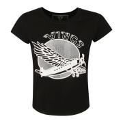 Stella McCartney Svarta Wings T-shirts och Polos Black, Dam