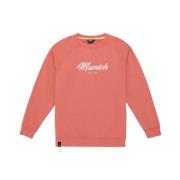Munich Casual Urban Sweatshirt Soft Washed Cotton Red, Herr