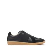 Maison Margiela Svart Mocka Panel Sneakers Black, Herr