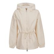 Tory Burch Vändbar Monogram Jacquard Anorak Jacka Beige, Dam