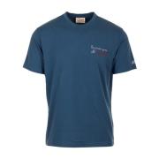 MC2 Saint Barth Blå Broderad T-shirt och Polo Blue, Herr