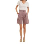 Ines De La Fressange Paris Röd rutig högmidjeshorts Multicolor, Dam