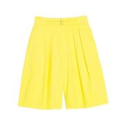 Ines De La Fressange Paris Gul Plommon Högmidjade Canvas Shorts Yellow...