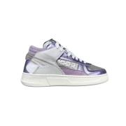 RUN OF Kristall Mid-Top Läder Sneakers Multicolor, Dam