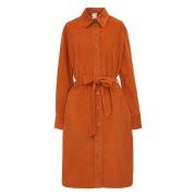 Ines De La Fressange Paris Orange Sammet Skjortklänning Orange, Dam