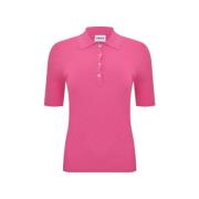 P.a.r.o.s.h. Bomullspolo T-shirts i Rosa Pink, Dam