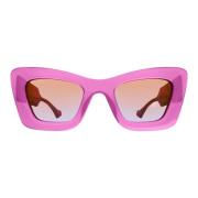 Gucci Transparent Oversized Cat-Eye Solglasögon Pink, Dam