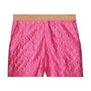 Gucci Fuchsia Silke Shorts Broderad Pink, Dam