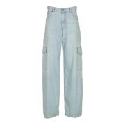 Haikure Cargo Straight Jeans för kvinnor Blue, Dam