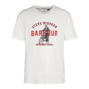 Barbour Vintage Speedway Grafisk T-shirt White, Herr
