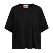 Plan C Oversized T-shirt med tryckt logotyp Black, Dam