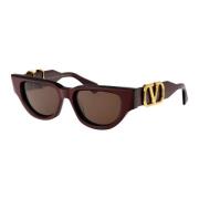 Valentino Garavani Stiliga solglasögon V - DUE Brown, Unisex