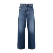 Diesel Denim Straight Jeans Klassisk Design Blue, Herr