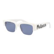 Alexander McQueen Stiliga solglasögon Am0405S White, Unisex