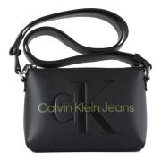 Calvin Klein Jeans Eko-läder Axelväska med Logotyp Black, Dam