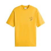 Drole de Monsieur Slogan Sketch T-shirt i Mörkgul Yellow, Herr