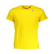 K-Way Gul Crew Neck Bomull T-shirt Yellow, Herr