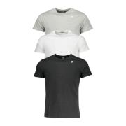 K-Way Logo Detalj Crew Neck T-Shirts Paket Multicolor, Herr