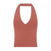 Cortana Silke Tussah Halter Topp Lax Red, Dam