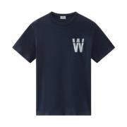 Woolrich Bomullst-shirt med ficka Blue, Herr
