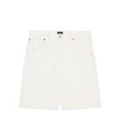 Edwin Naturlig färg Bermuda Shorts Loose Fit White, Dam