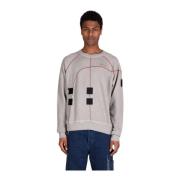 A-Cold-Wall Loopback Sweatshirt med Velcro Detaljer Gray, Herr