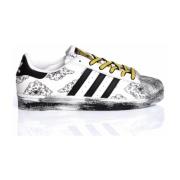 Adidas Handgjorda Vita Svarta Sneakers Multicolor, Herr