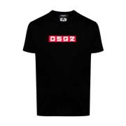 Dsquared2 Logotyp T-shirt i svart bomull Black, Herr
