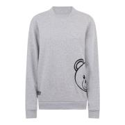 Moschino Grå Unisex Sweatshirt med Dubbelt Logotyp Gray, Dam
