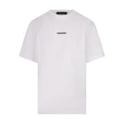 Dsquared2 Vit Bomull Jersey T-shirt med Logo White, Herr