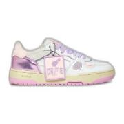 Crime London Rosa Läder Sneakers med Gummisula Multicolor, Dam