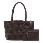Officine Creative Susan Woven Leather Tote Bag Brown, Dam