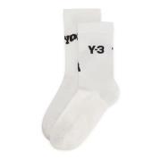 Y-3 Stiliga Crew Socks för Män White, Herr