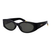 Jacquemus Ovala Solglasögon för Stiligt Solskydd Black, Dam