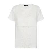 Max Mara Weekend Etniskt Broderad Bomull Vit T-shirt White, Dam