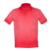 Alpha Studio Röd Polo Shirt med Reverse Cold Red, Herr