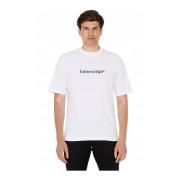 Balenciaga Logo Print T-shirt - Vit White, Herr