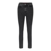 Hugo Boss High-Waist Slim-Fit Jeans 5-Ficka Stil Gray, Dam