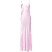 Victoria Beckham Rosa Satin Slip Klänning Pink, Dam