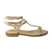 ASH Ivory Panic Studded Sandals Beige, Dam