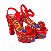 Dolce & Gabbana Röd kalvskinn siciliansk vagnsstilsklogg Multicolor, D...