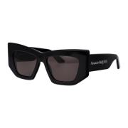 Alexander McQueen Stiliga solglasögon Am0448S Black, Dam