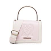 Love Moschino Monogram Mini Väska med Metallhandtag Pink, Dam