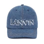 Lanvin Denim Baseball Cap för kvinnor Blue, Dam