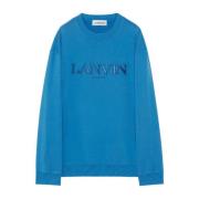 Lanvin Blå Bomulls Sweatshirt Oversize Neptune Blue, Herr