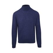 Malo Herr Ull Cashmere Ribbstickad Tröja Blue, Herr