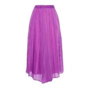 Forte Forte Bomull och silke elastisk midja kjol Purple, Dam
